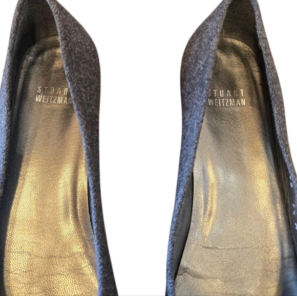 Stuart Weitzman Gray Wool Ballet Flats 7.5 - Picture 8 of 9